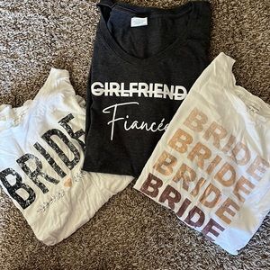Lot of bride to be shirts